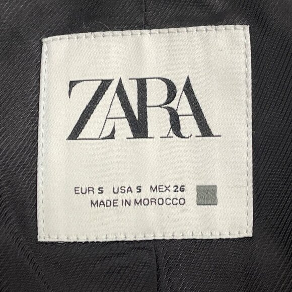 Zara Women's Black & White Plaid Button-Up Jacket With Pockets Sz S - Picture 6 of 8